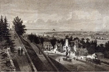 Veduta della baia di Mont St. Michel, da Avranches, Normandia, da The Graphic, 1877